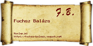 Fuchsz Balázs névjegykártya